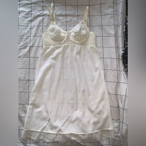 Vintage Elegant White Lace Slip Dress